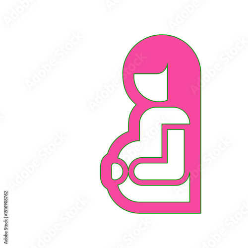 Symbolic Representation of a Pregnant Woman in a Simple  Modern Icon Design