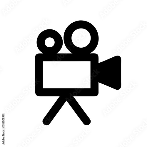 Camera film video movie record cinema camcorder filmmaking production equipment icon graphic vector