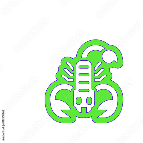 A Bold  Stylized Graphic Representation of a Scorpion  a Symbol of Power and Mystery