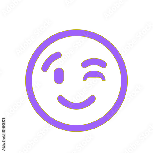 A Playful Winking Emoticon: A Bold Black and White Digital Illustration