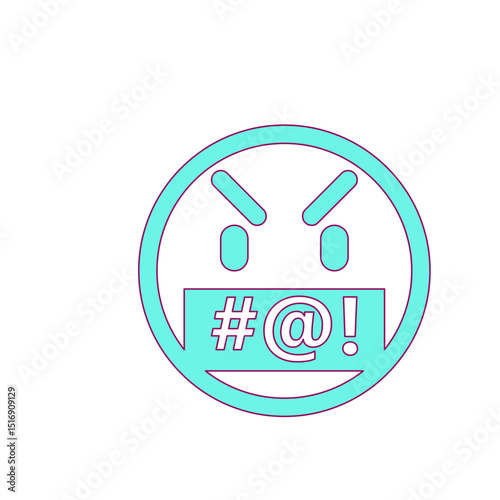 A Vibrant Teal and Purple Emoji Illustrating Online Anger and Frustration