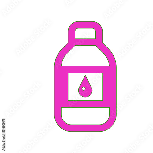 A Vibrant Pink Bottle Representing Liquid Products, Ideal for Cleaning or Personal Care.