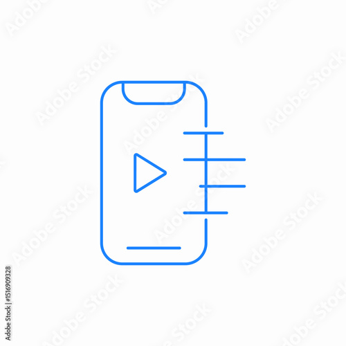 mobile video player icon sign vector