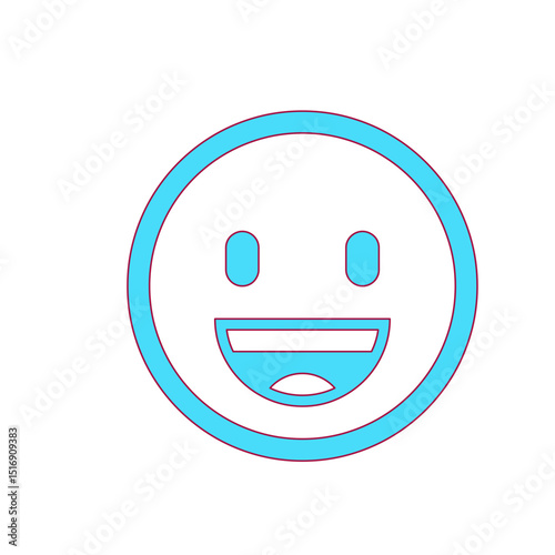 A Bold Black Outline Happy Emoticon  Representing Joy and Positive Emotions