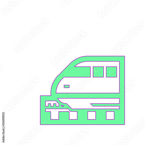A sleek, modern high-speed train gracefully positioned at a platform, ready for its journey.