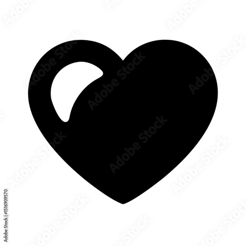 Download simple black heart vector graphic for valentine's day love and romance designs icon 90