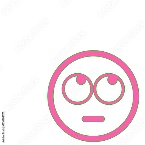 A Simple  Bold Outline Emoticon Displaying Tiredness and Mild Disappointment