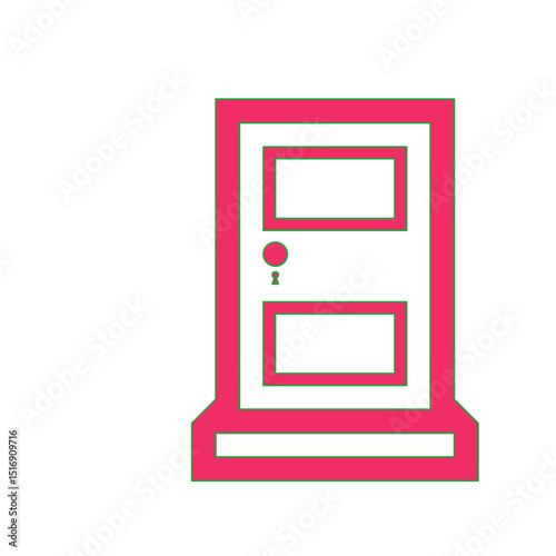 A Simple Vector Illustration of a Classic Door with a Step