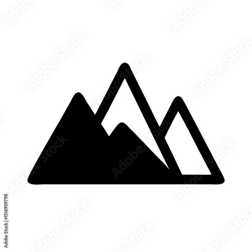 Mountain range vector illustration for outdoor adventure hiking and nature travel designs icon