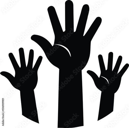 hands silhouette vector