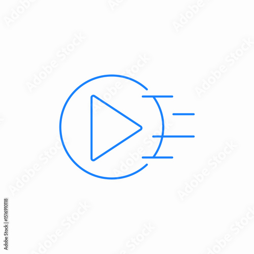 play button speed icon sign vector