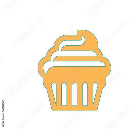 Delicious Cupcake Icon: A Sweet Treat Graphic Design