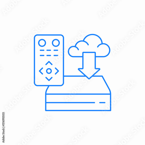 remote cloud download icon sign vector
