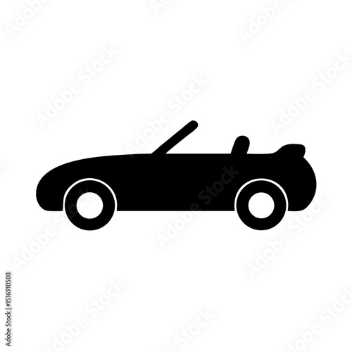 Black convertible car vector illustration for automotive design and transportation graphics usage