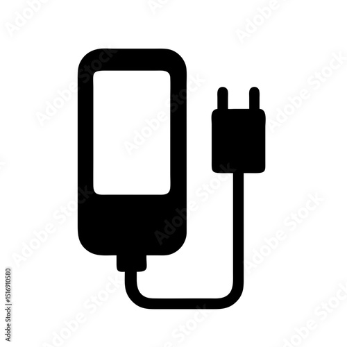 Illustration of smartphone charger mobile phone charging cable power adapter plug device accessory