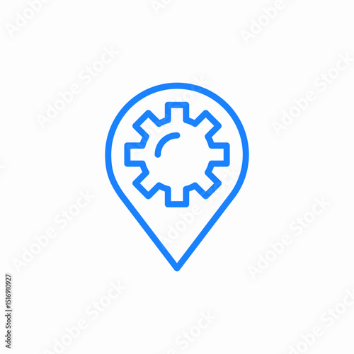 settings gear pin icon sign vector