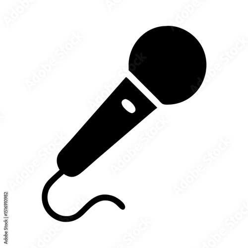 Microphone mic audio sound music karaoke singing voice record podcast studio equipment icon vector