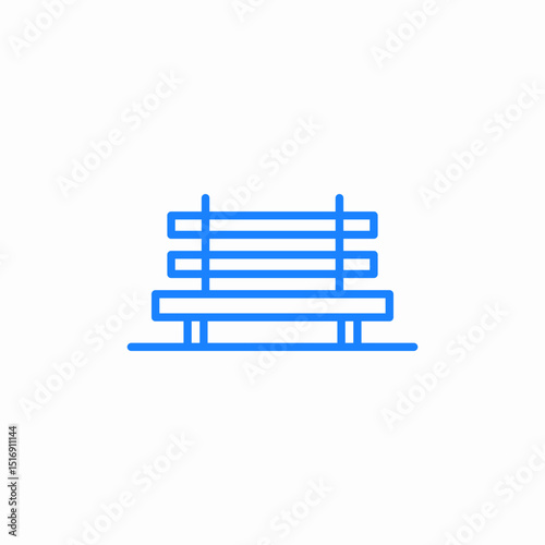 simple park bench icon sign vector