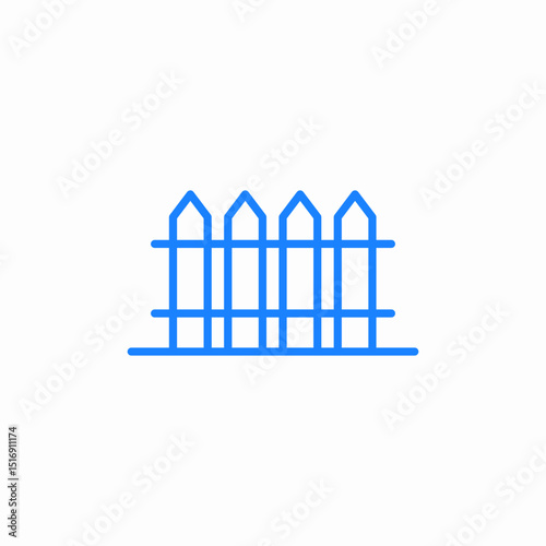 simple picket fence icon sign vector