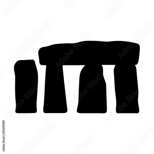 Stonehenge silhouette vector illustration of ancient monument in wiltshire england uk landmark
