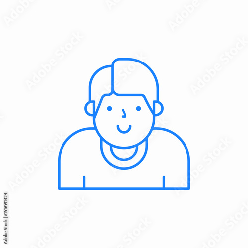 smiling boy avatar icon sign vector