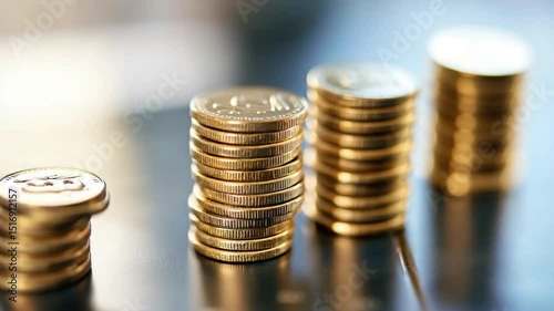 Wallpaper Mural Stacks of coins representing growth and financial planning with investment strategy Torontodigital.ca