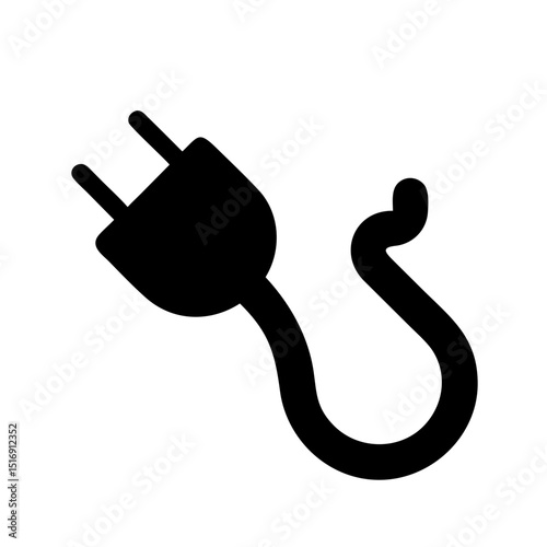 Black electric plug vector illustration for power supply and connection needs and design work