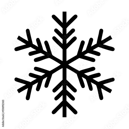 Snowflake vector icon winter snow crystal christmas ice frost cold symbol design element art 90