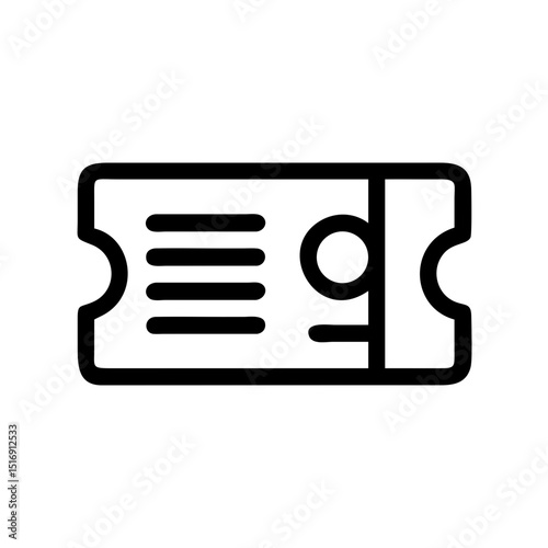 Ticket admission pass event entry coupon voucher concert movie theater show access line icon vector