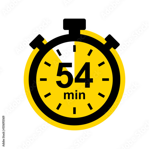 54 minute timer. Stopwatch icon