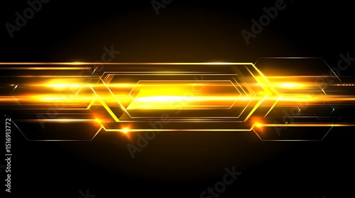 Abstract glowing yellow hexagons