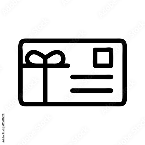 Gift card present voucher coupon reward certificate bonus loyalty card promotion icon vector graphic