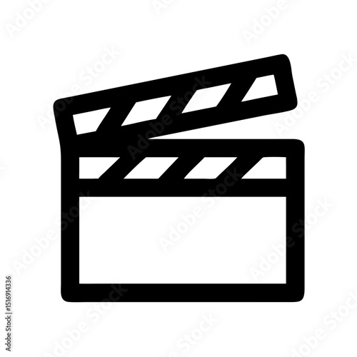 Clapperboard film movie cinema production video scene take action slate entertainment industry icon design
