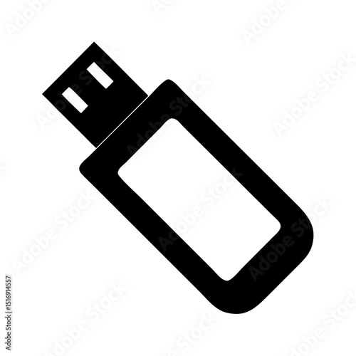 Illustration of black usb flash drive for data storage and transfer technology device vector