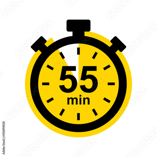 55 minute timer. Stopwatch icon