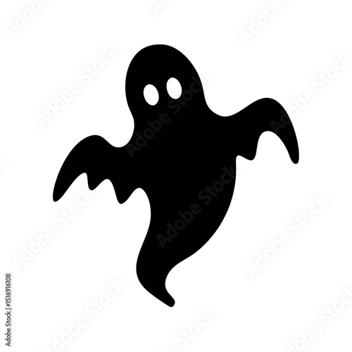 Halloween ghost spooky silhouette vector illustration scary october clip art creepy boo design icon, svg