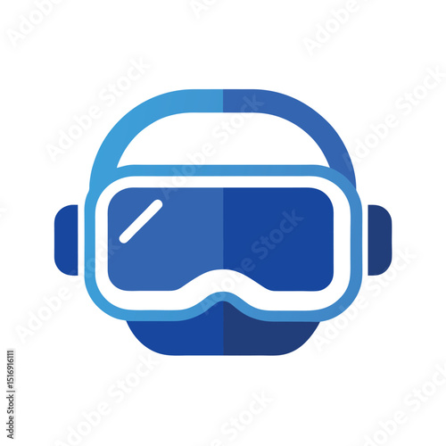 Blue Virtual Reality Headset Icon