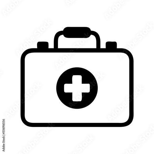 Vector graphic of first aid kit medical emergency equipment healthcare symbol icon design element