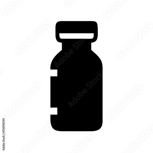 Illustration of bottle vial container medicine liquid health care pharmacy treatment remedy