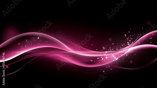 Abstract pink waves on black background (8)