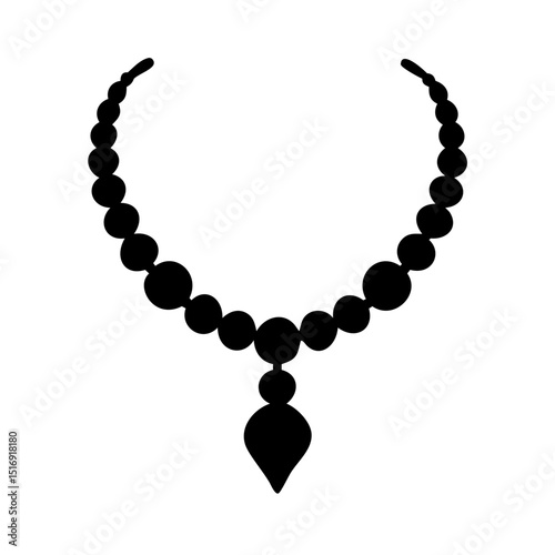 Elegant black bead necklace jewelry fashion accessory statement piece glamour stylish design trend