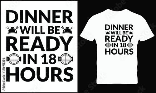 BBQ T-shirt design vector.