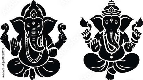 Lord ganesha stencil style graphic artwork

