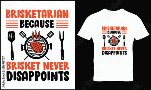 BBQ T-shirt design vector.