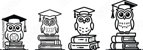 An ancient Greek column with a wise cartoon owl, a scholarly symbol of education and learning
