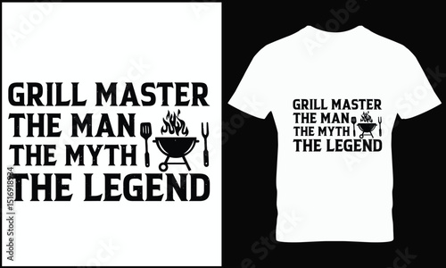 BBQ T-shirt design vector.