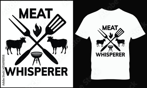 BBQ T-shirt design vector.