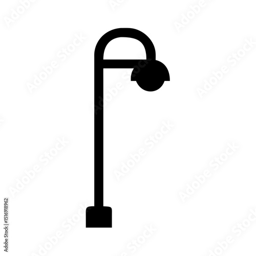 Illustration of a black street light lamp post for outdoor lighting and urban design needs