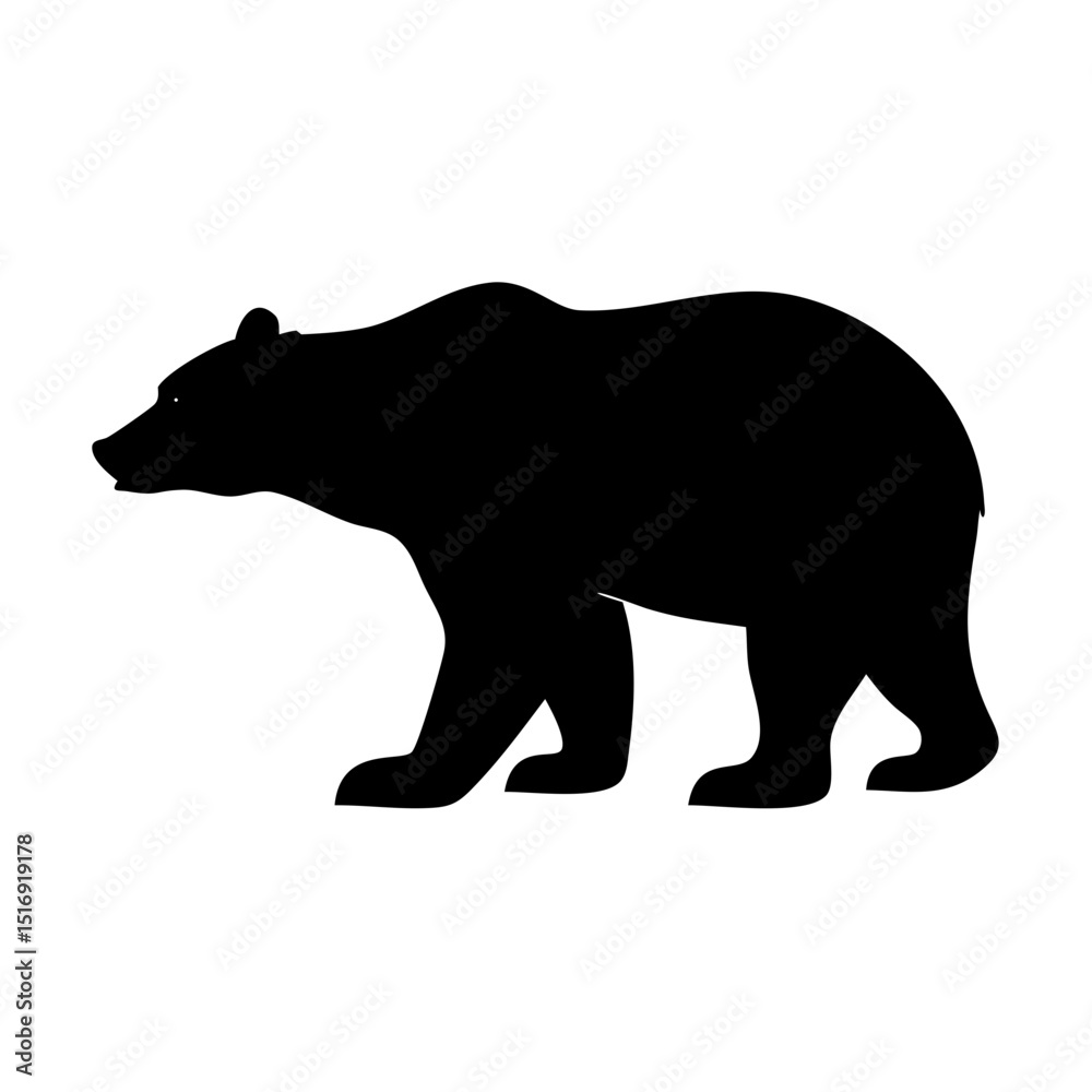 Fototapeta premium Black bear silhouette vector image for wildlife animal nature illustration and design needs