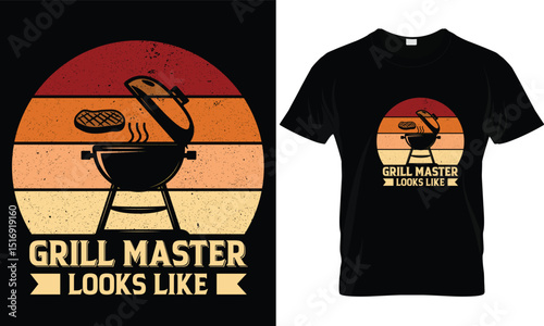BBQ T-shirt design vector.